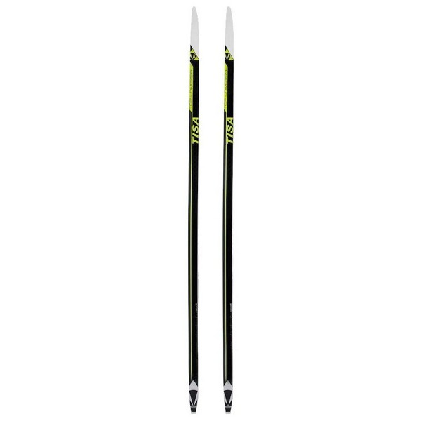 Беговые лыжи Tisa Top Universal N90622V без насечек черный/белый/желтый, 179 см